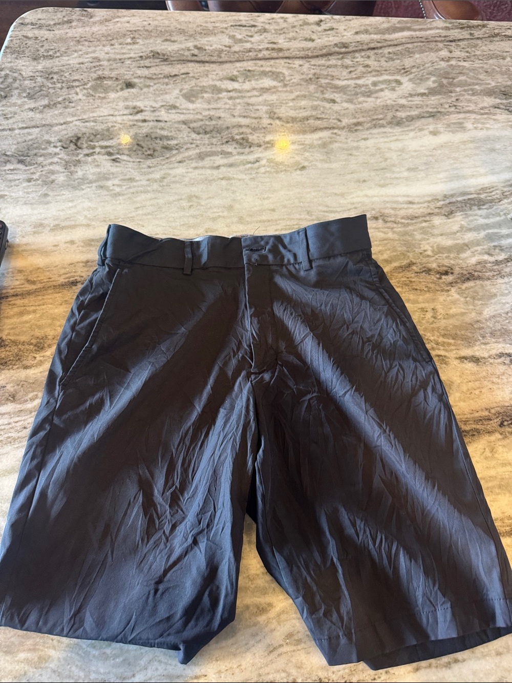 Walter Hagen Black Flat-Front Golf Shorts